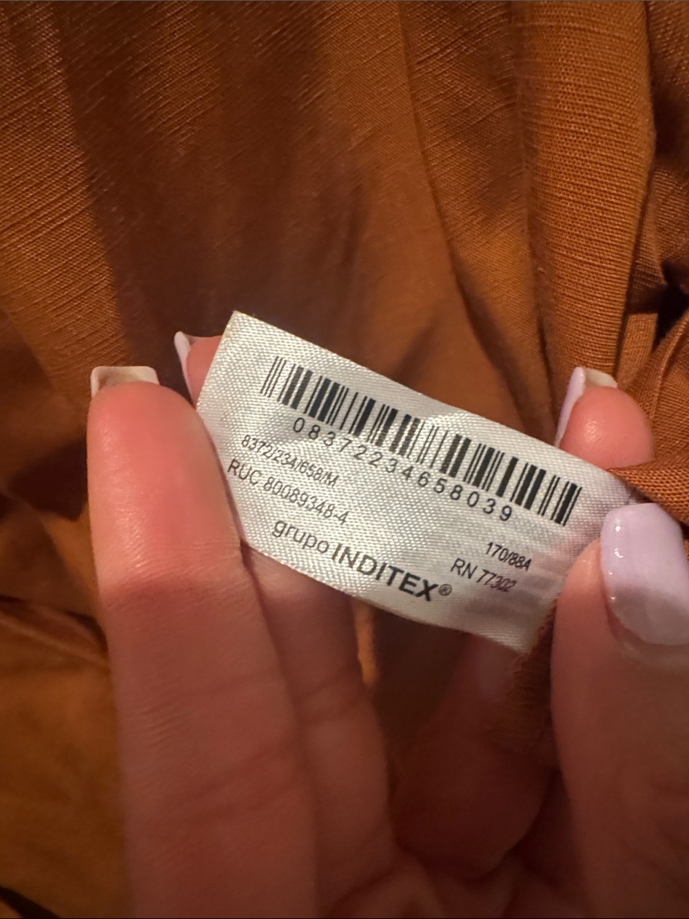 Zara Rust Cropped Single-Button top - Picture 3 of 3